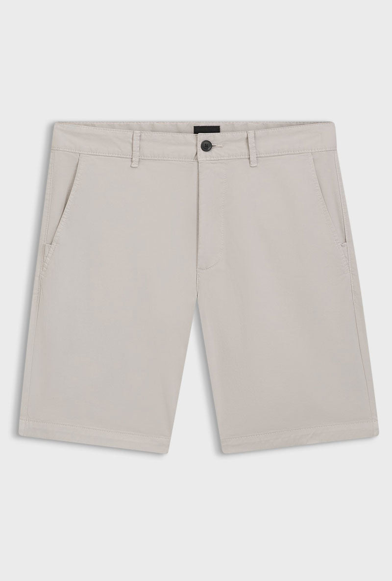 Front image of Chino slim shorts in light grey, by brand Boss