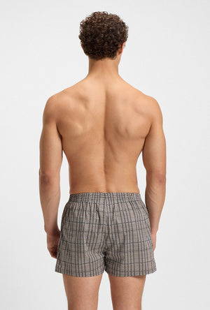 Back image of a model wearing the Cw peach 2 pk boxer shorts in black, by brand Boss