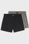 Front image of the Cw peach 2 pk boxer shorts in black, by brand Boss