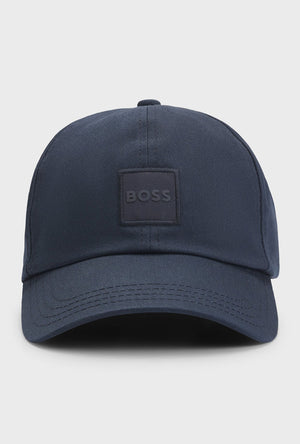 Front image of the Derrel cap in navy, by brand Boss