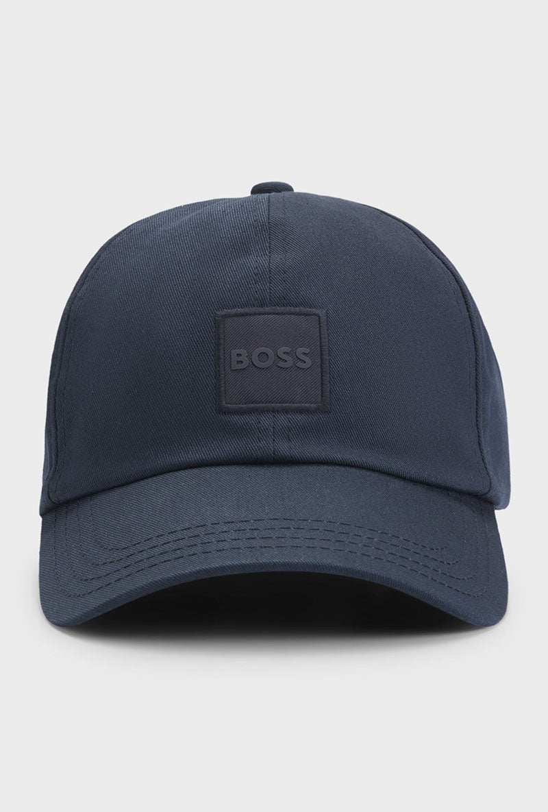 Front image of Derrel cap in navy, by brand Boss