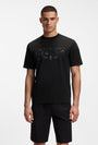Image of GLOBE LOGO TSHIRT in black, by brand BOSS