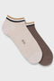 Front image of Iconic stripe 2 pk socks in beige, by brand Boss