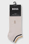 Front image of the Iconic stripe 2 pk socks in beige, by brand Boss