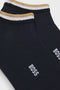 Detail image of the Iconic stripe 2 pk socks in navy, by brand Boss