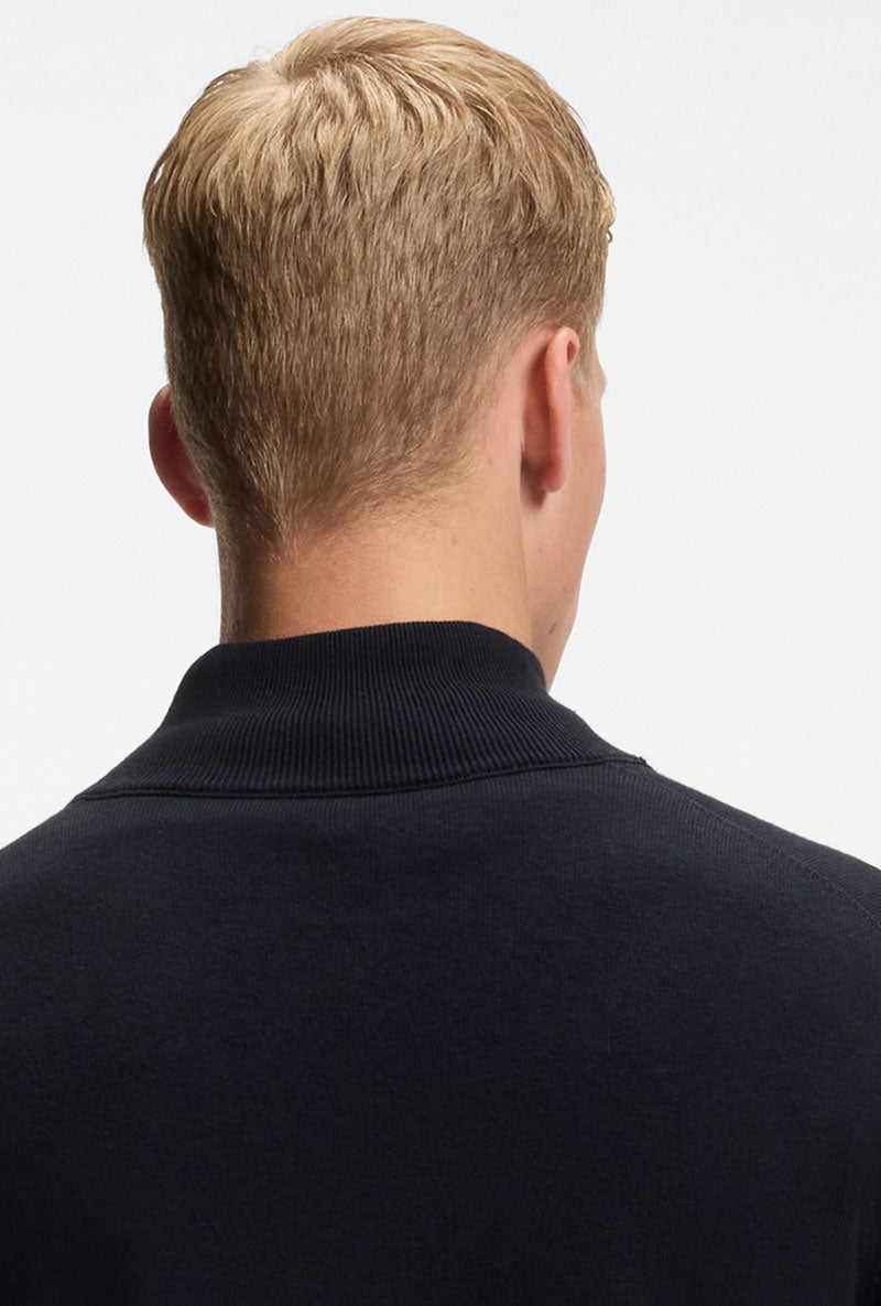 Back image of Kanozip knitwear in navy, by brand Boss