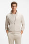 Front image of a model wearing Mix and match jacket in beige, by brand Boss