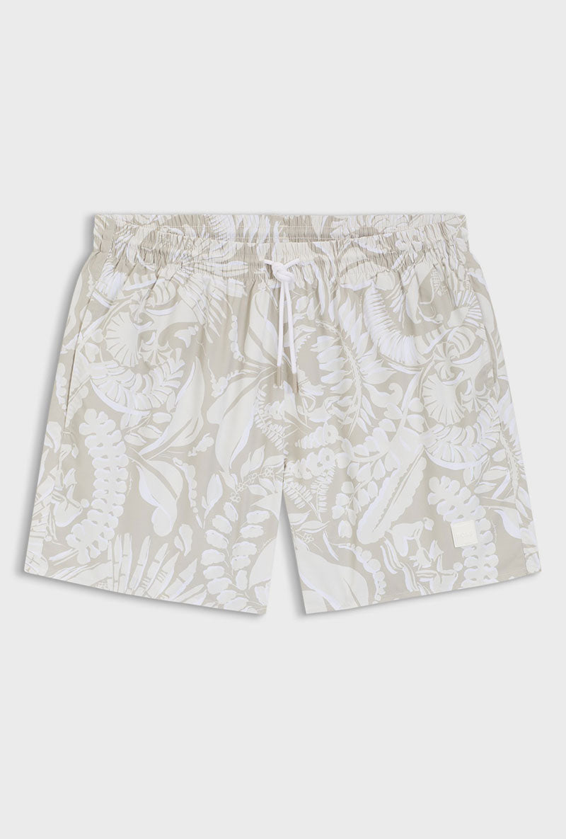 Front image of Piranha swimshorts in beige, by brand Boss