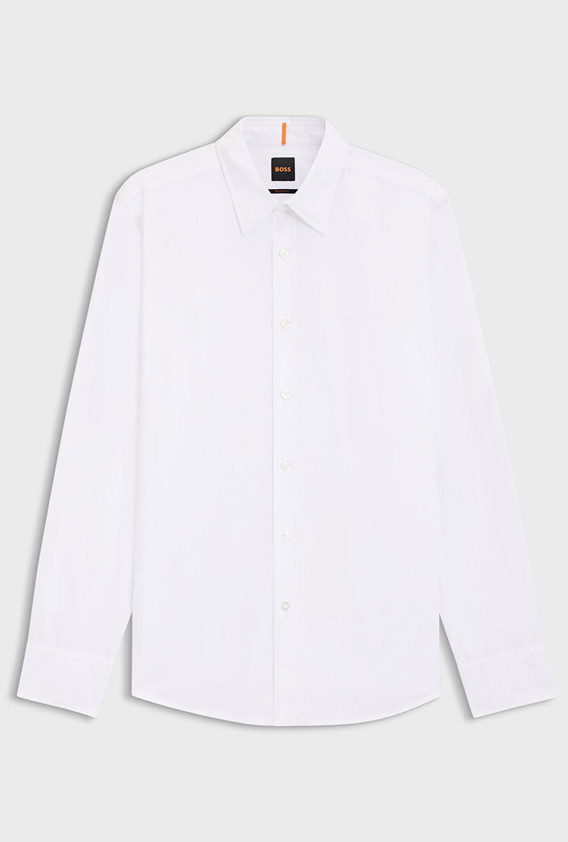 Front image of Relegant ls shirt in white, by brand Boss