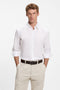 Front image of a model wearing Relegant ls shirt in white, by brand Boss