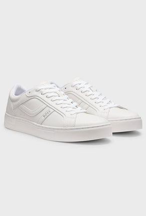 Front image of Rhys trainers in white, by brand Boss