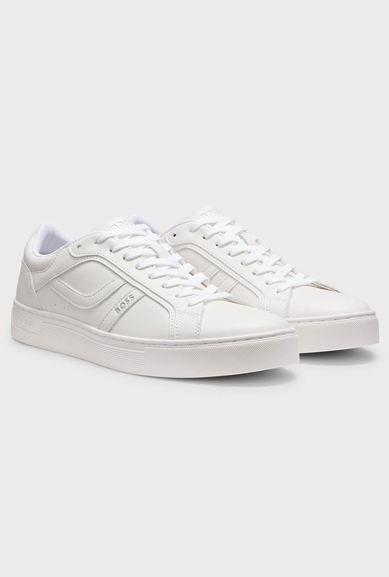 Front image of Rhys trainers in white, by brand Boss