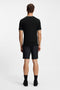 Back image of a model wearing the Taul t-shirt in black, by brand Boss