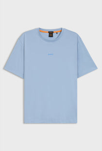 Front image of the Tchup ss tshirt in light blue, by brand Boss