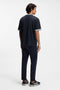 Back image of a model wearing the Te blocks tshirt in navy, by brand Boss