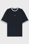 Front image of the Te blocks tshirt in navy, by brand Boss