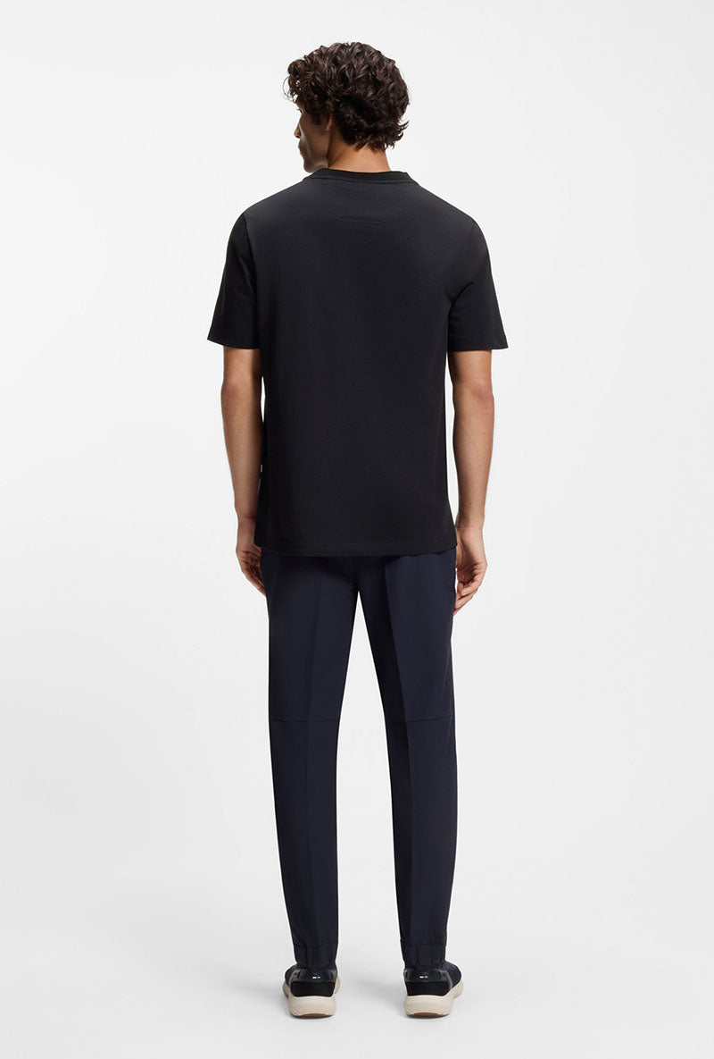 Back image of a model wearing Tee 5 t-shirt in navy, by brand Boss