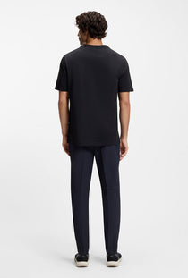 Back image of a model wearing the Tee 5 t-shirt in navy, by brand Boss
