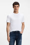 Front image of a model wearing Tegood t-shirt in white, by brand Boss