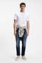 Front image of a model wearing the Tegood t-shirt in white, by brand Boss