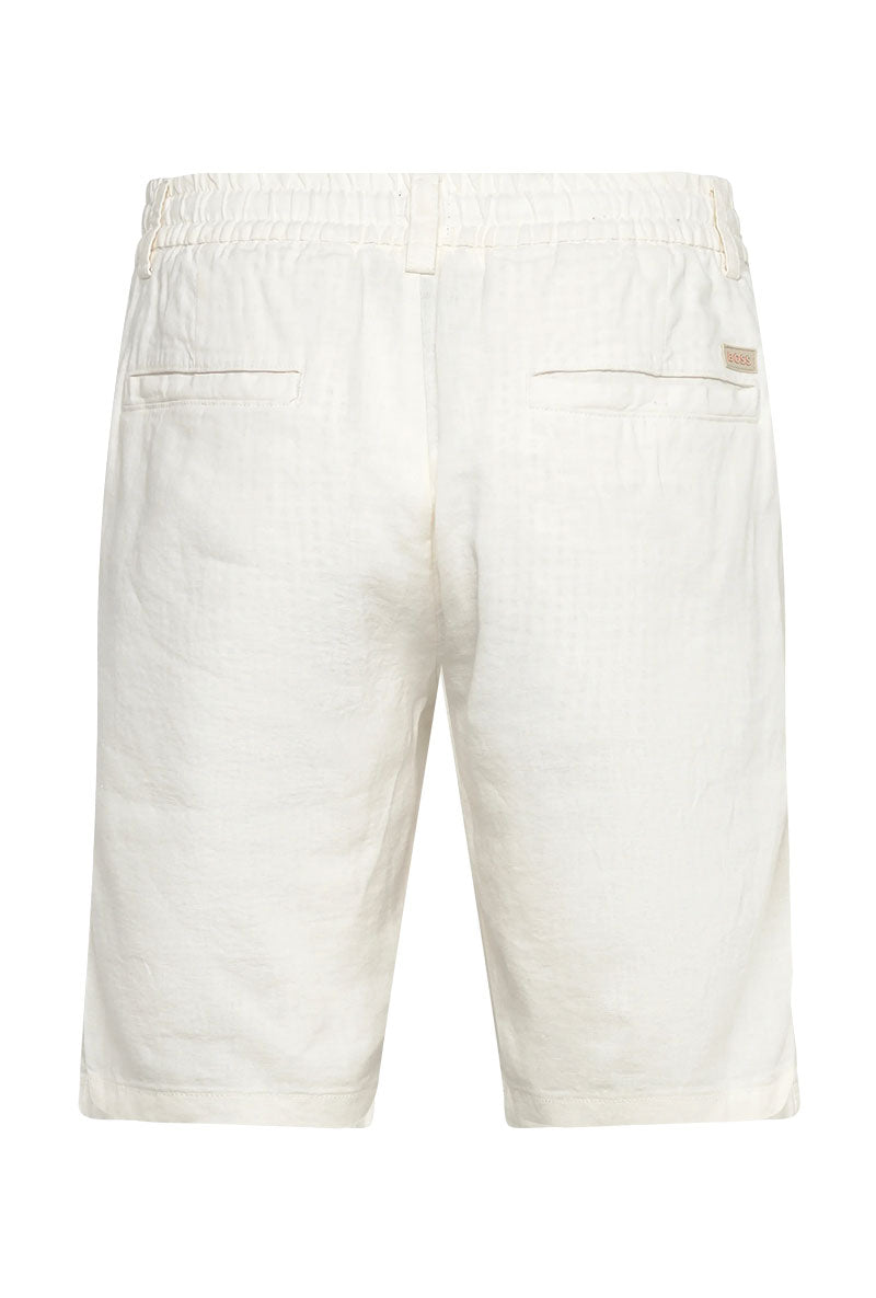 Back image of Chino tapered shorts in off white, by brand Boss