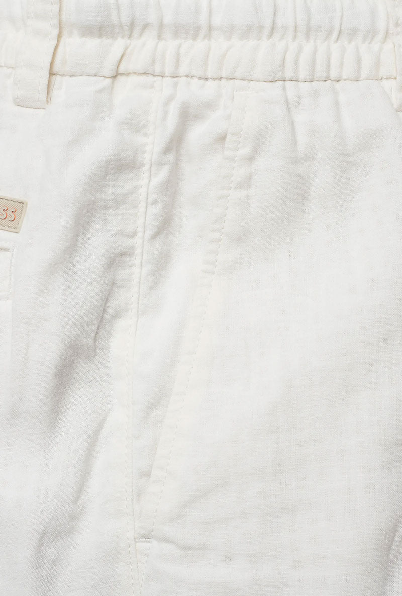Front image of Chino tapered shorts in off white, by brand Boss