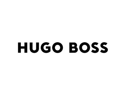 Hugo Boss logo in black text on a white background