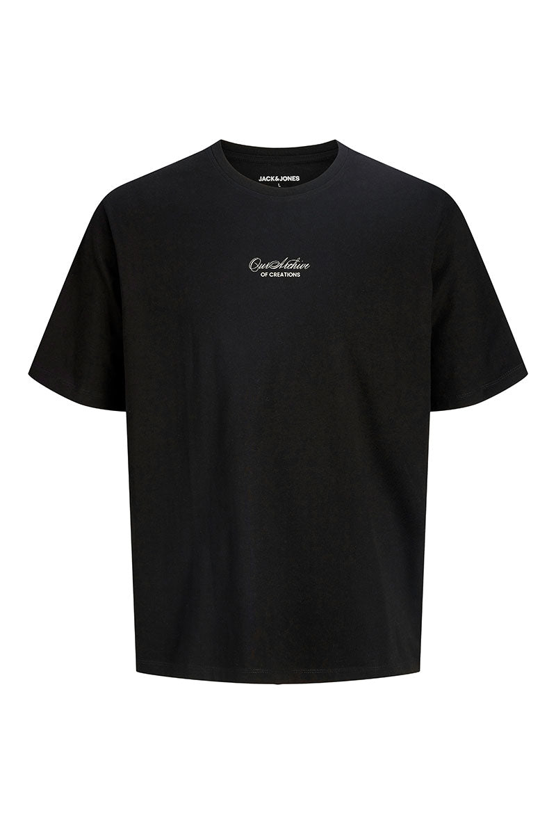 Front image of Art print tee in black, by brand Jack&jones