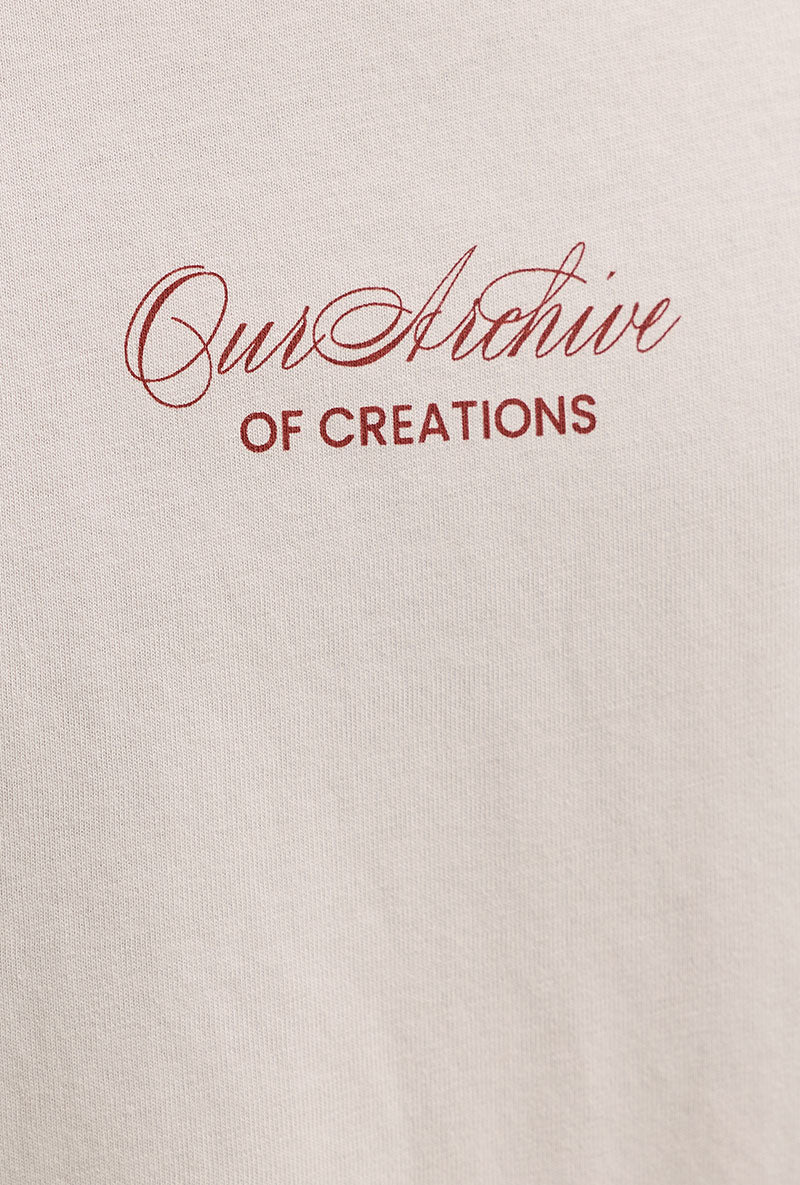 Front image of Art print tee in beige, by brand Jack&jones