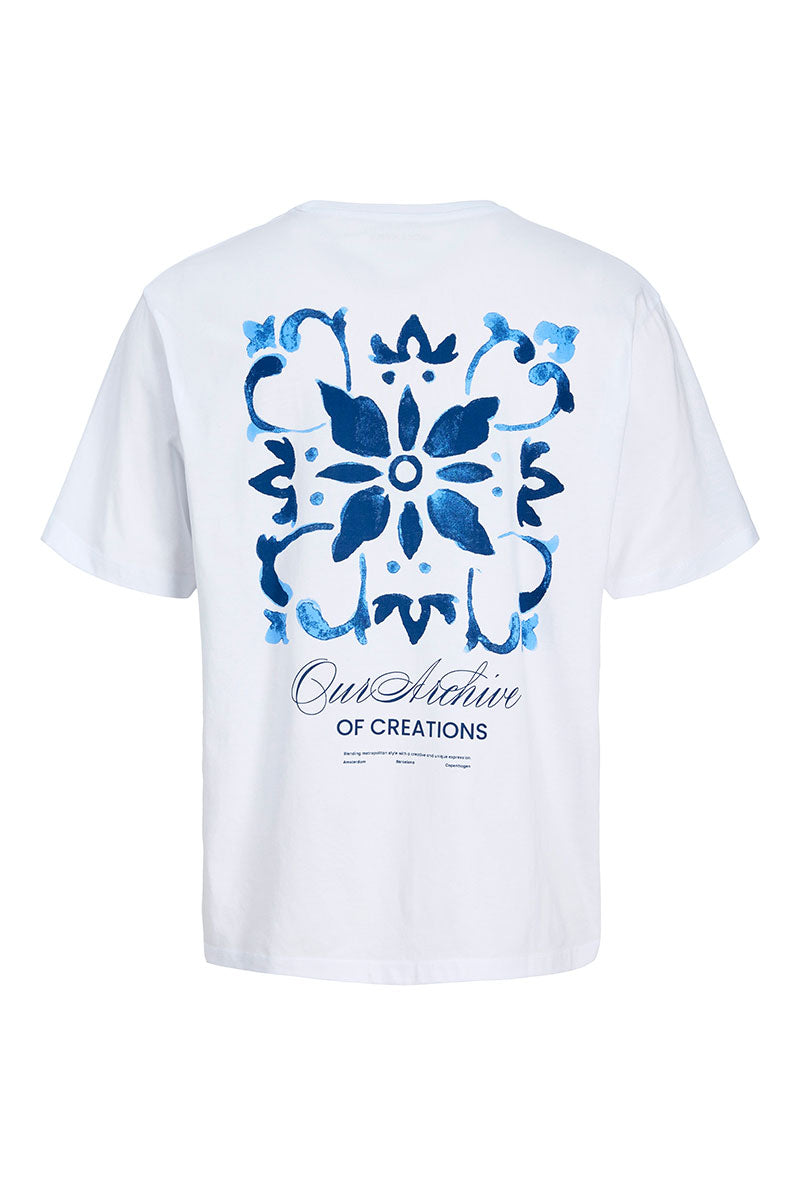 Back image of Art print tee in white, by brand Jack&jones
