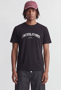 Front image of the Avery ss tshirt in black, by brand Jack&jones
