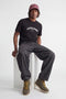 Front image of the Avery ss tshirt in black, by brand Jack&jones