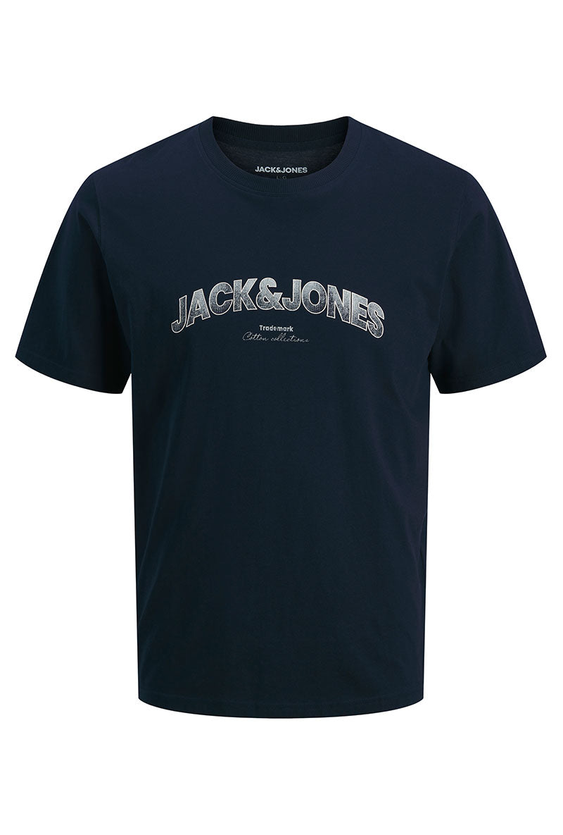 Front image of Avery ss tshirt in navy, by brand Jack&jones