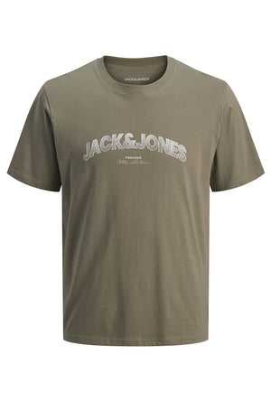 Front image of the Avery ss tshirt in olive, by brand Jack&jones