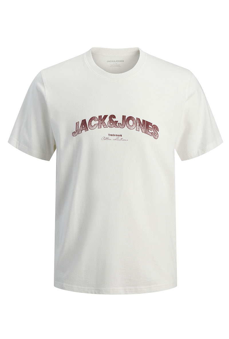 Front image of Avery ss tshirt in white, by brand Jack&jones