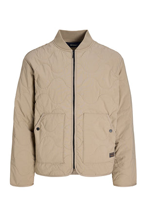 Front image of the Axel liner jacket in stone, by brand Jack&jones