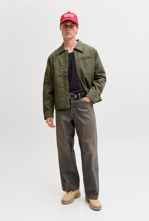Front image of a model wearing the Jack and jones basic tanktop in black, by brand Jack&jones
