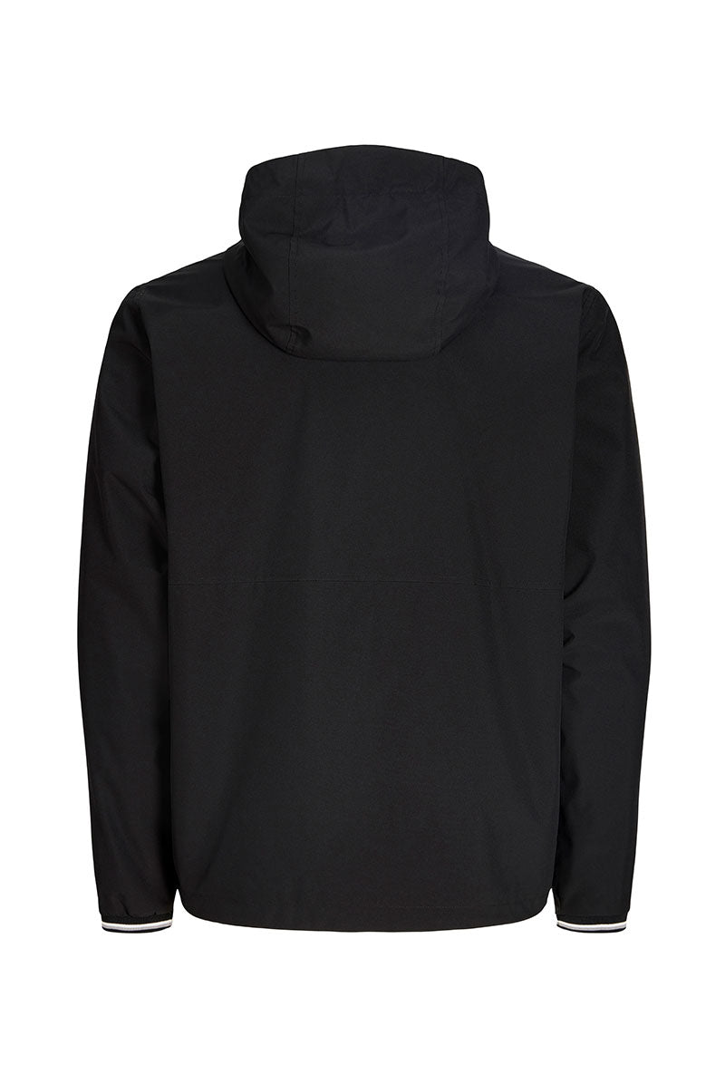 Back image of Benjamin light hood jacket in black, by brand Jack&jones