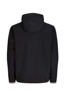 Back image of the Benjamin light hood jacket in black, by brand Jack&jones