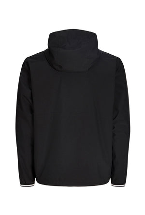 Back image of the Benjamin light hood jacket in black, by brand Jack&jones