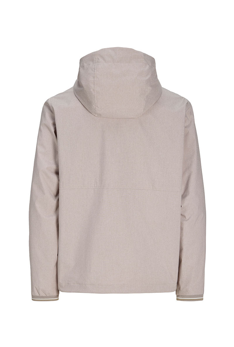 Back image of Benjamin light hood jacket in beige, by brand Jack&jones