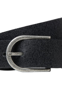 Front image of the Benson leather belt in black, by brand Jack&jones