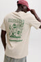 Back image of a model wearing the Brewy ss tee in beige, by brand Jack&jones