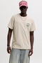 Front image of a model wearing Brewy ss tee in beige, by brand Jack&jones