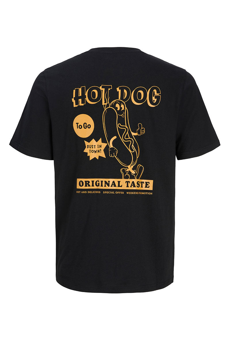 Back image of Brewy ss tee in black, by brand Jack&jones