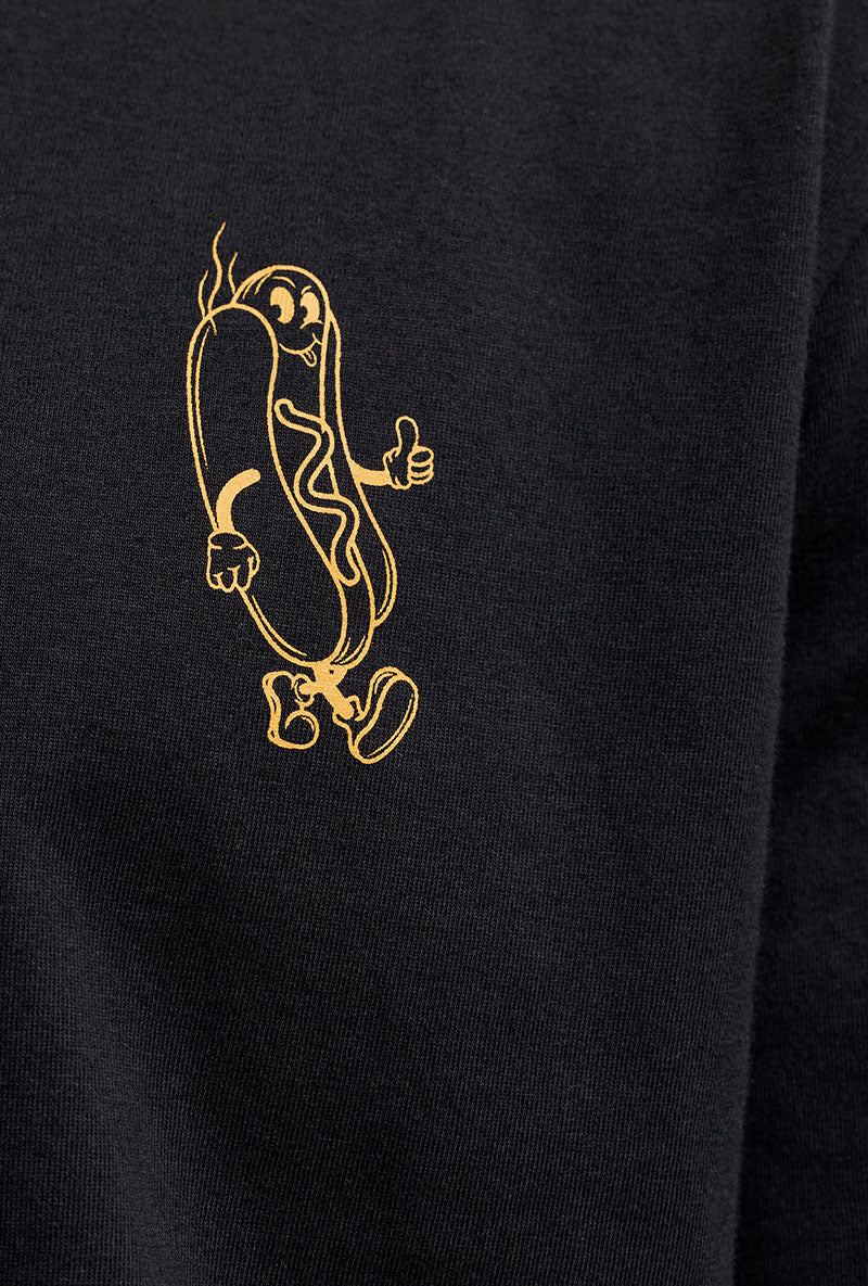 Front image of Brewy ss tee in black, by brand Jack&jones