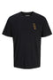Front image of the Brewy ss tee in black, by brand Jack&jones