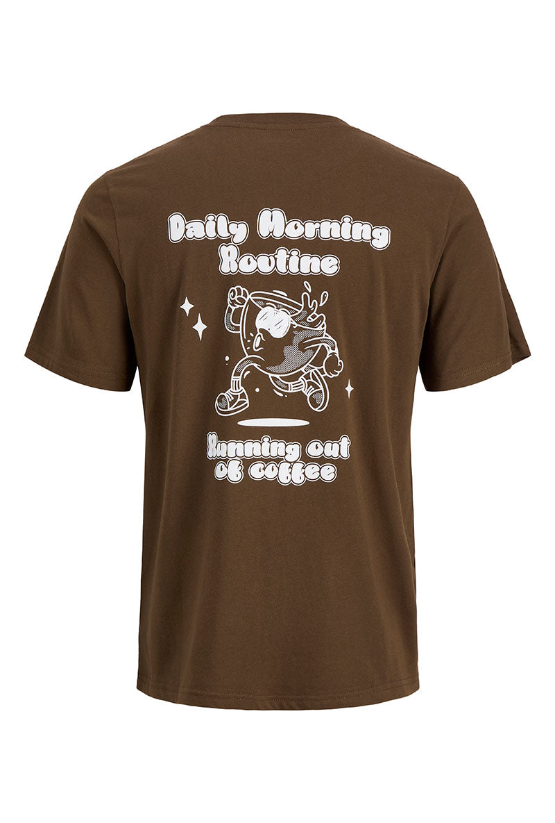 Back image of Brewy ss tee in chocolate, by brand Jack&jones