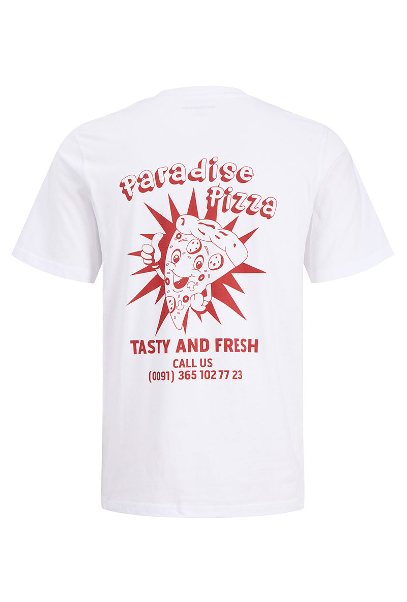 Back image of Brewy ss tee in white, by brand Jack&jones