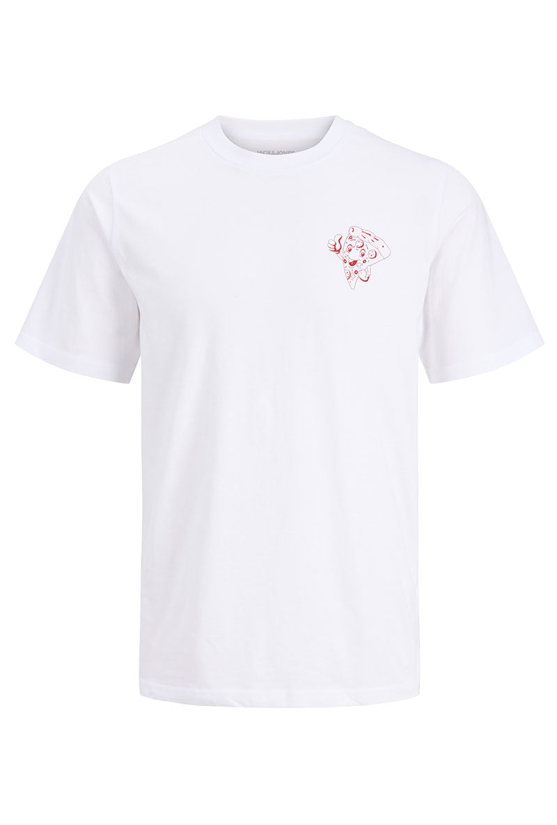 Front image of Brewy ss tee in white, by brand Jack&jones